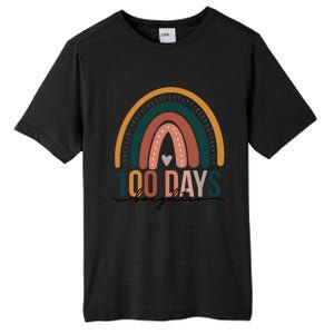 100 Days Brighter Rainbow Teacher 100th Day Of School Retro Gift Tall Fusion ChromaSoft Performance T-Shirt