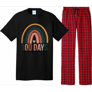 100 Days Brighter Rainbow Teacher 100th Day Of School Retro Gift Pajama Set