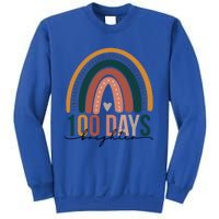 100 Days Brighter Rainbow Teacher 100th Day Of School Retro Gift Sweatshirt