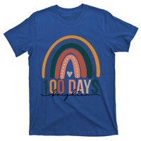 100 Days Brighter Rainbow Teacher 100th Day Of School Retro Gift T-Shirt