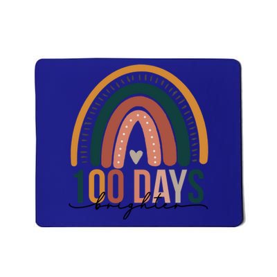 100 Days Brighter Rainbow Teacher 100th Day Of School Retro Gift Mousepad