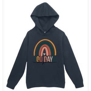 100 Days Brighter Rainbow Teacher 100th Day Of School Retro Gift Urban Pullover Hoodie