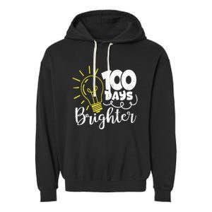 100 Days Brighter Great Gift Garment-Dyed Fleece Hoodie