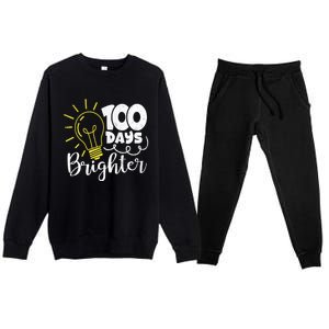 100 Days Brighter Great Gift Premium Crewneck Sweatsuit Set