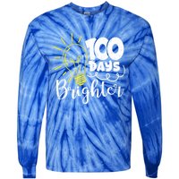 100 Days Brighter Great Gift Tie-Dye Long Sleeve Shirt