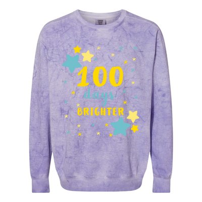 100 Days Brighter Cute Gift Colorblast Crewneck Sweatshirt