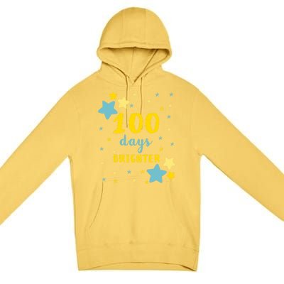 100 Days Brighter Cute Gift Premium Pullover Hoodie