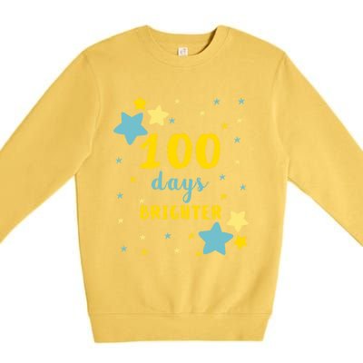 100 Days Brighter Cute Gift Premium Crewneck Sweatshirt