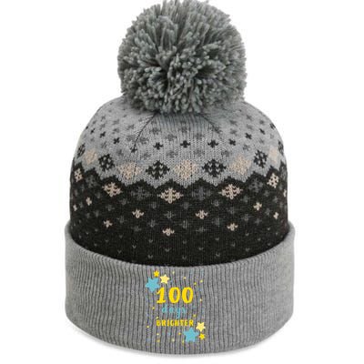 100 Days Brighter Cute Gift The Baniff Cuffed Pom Beanie