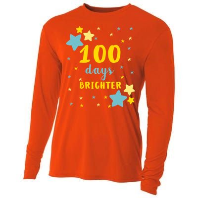 100 Days Brighter Cute Gift Cooling Performance Long Sleeve Crew