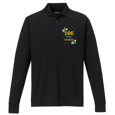 100 Days Brighter Cute Gift Performance Long Sleeve Polo