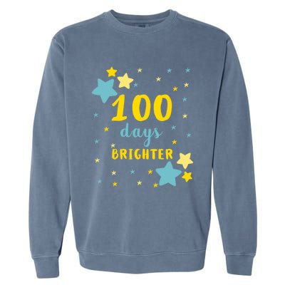 100 Days Brighter Cute Gift Garment-Dyed Sweatshirt