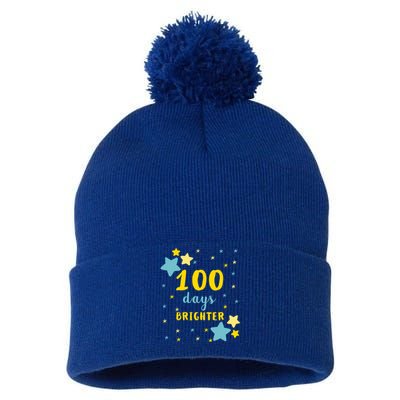 100 Days Brighter Cute Gift Pom Pom 12in Knit Beanie