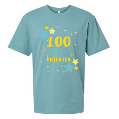 100 Days Brighter Cute Gift Sueded Cloud Jersey T-Shirt