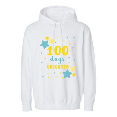 100 Days Brighter Cute Gift Garment-Dyed Fleece Hoodie