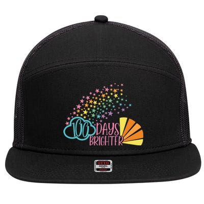 100 Days Brighter 100 Day Of School Celebration 7 Panel Mesh Trucker Snapback Hat