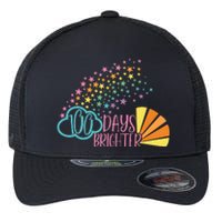 100 Days Brighter 100 Day Of School Celebration Flexfit Unipanel Trucker Cap