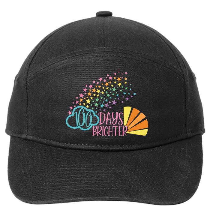 100 Days Brighter 100 Day Of School Celebration 7-Panel Snapback Hat