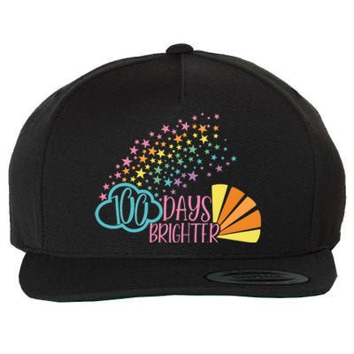 100 Days Brighter 100 Day Of School Celebration Wool Snapback Cap