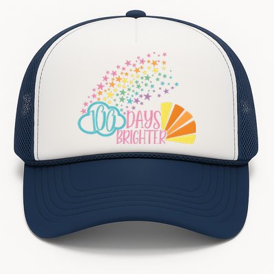 100 Days Brighter 100 Day Of School Celebration Trucker Hat