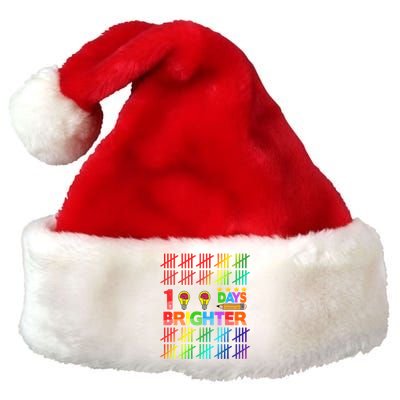 100 Days Brighter Teacher Happy 100th Day Of School Gift Premium Christmas Santa Hat