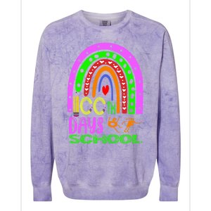 100 Days Brighter Teacher Student 100 Days Of School Rainbow Cool Gift Colorblast Crewneck Sweatshirt