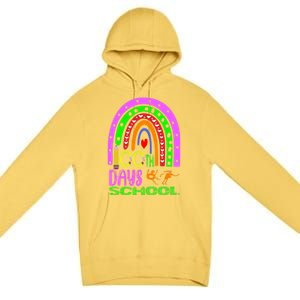 100 Days Brighter Teacher Student 100 Days Of School Rainbow Cool Gift Premium Pullover Hoodie