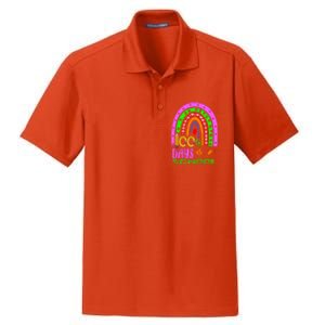 100 Days Brighter Teacher Student 100 Days Of School Rainbow Cool Gift Dry Zone Grid Polo