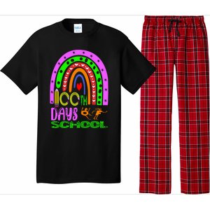 100 Days Brighter Teacher Student 100 Days Of School Rainbow Cool Gift Pajama Set