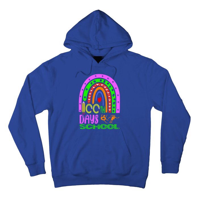 100 Days Brighter Teacher Student 100 Days Of School Rainbow Cool Gift Hoodie