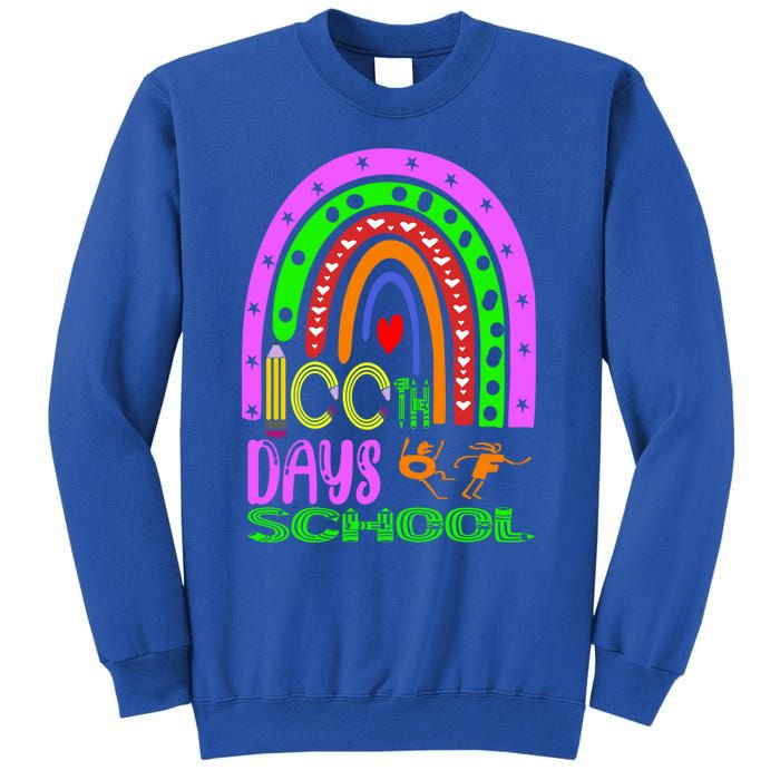 100 Days Brighter Teacher Student 100 Days Of School Rainbow Cool Gift Sweatshirt