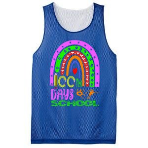 100 Days Brighter Teacher Student 100 Days Of School Rainbow Cool Gift Mesh Reversible Basketball Jersey Tank