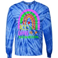 100 Days Brighter Teacher Student 100 Days Of School Rainbow Cool Gift Tie-Dye Long Sleeve Shirt