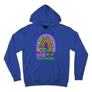 100 Days Brighter Teacher Student 100 Days Of School Rainbow Cool Gift Tall Hoodie