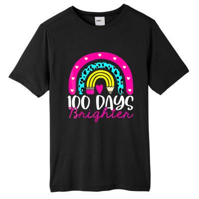 100 Days Brighter Teacher Student 100 Days Of School Rainbow Cute Gift Tall Fusion ChromaSoft Performance T-Shirt