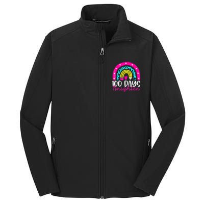 100 Days Brighter Teacher Student 100 Days Of School Rainbow Cute Gift Core Soft Shell Jacket