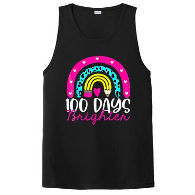 100 Days Brighter Teacher Student 100 Days Of School Rainbow Cute Gift PosiCharge Competitor Tank