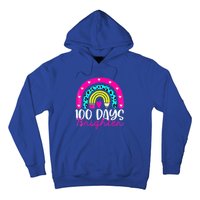 100 Days Brighter Teacher Student 100 Days Of School Rainbow Cute Gift Hoodie