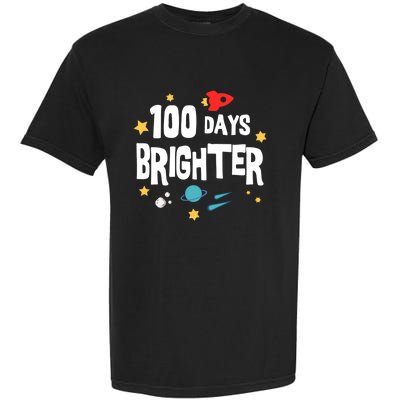 100 Days Brighter 100 Days Of School Teacher Gift Garment-Dyed Heavyweight T-Shirt