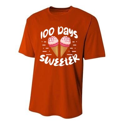 100 Days Brighter Sweeter School Teacher Student Cool Gift Performance Sprint T-Shirt