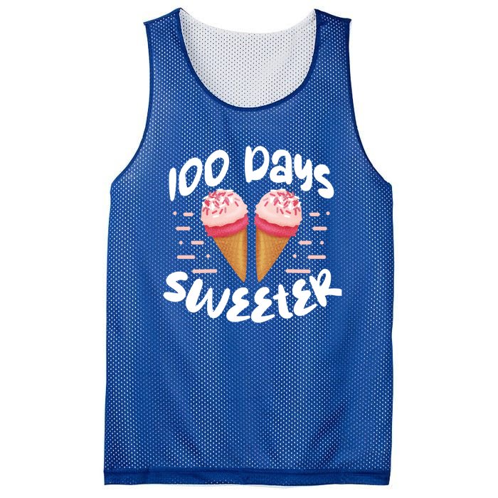 100 Days Brighter Sweeter School Teacher Student Cool Gift Mesh Reversible Basketball Jersey Tank