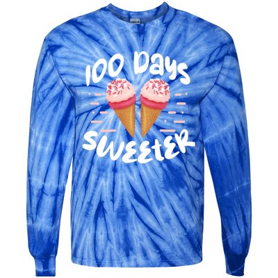 100 Days Brighter Sweeter School Teacher Student Cool Gift Tie-Dye Long Sleeve Shirt