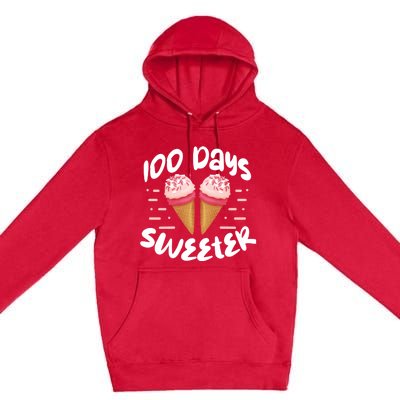 100 Days Brighter Sweeter School Teacher Student Cool Gift Premium Pullover Hoodie