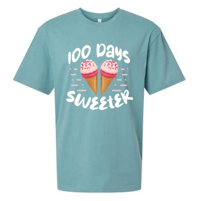 100 Days Brighter Sweeter School Teacher Student Cool Gift Sueded Cloud Jersey T-Shirt