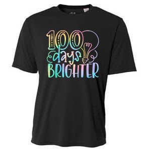 100 Days Brighter Student Happy 100th Day Of School Tie Dye Cooling Performance Crew T-Shirt