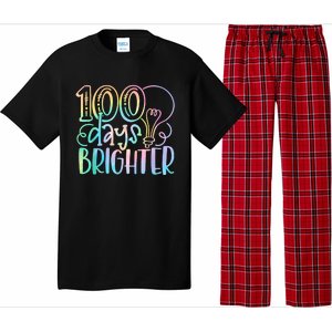 100 Days Brighter Student Happy 100th Day Of School Tie Dye Pajama Set