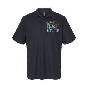 100 Days Brighter Student Happy 100th Day Of School Tie Dye Softstyle Adult Sport Polo