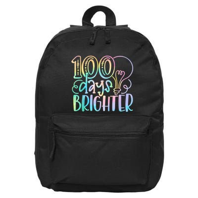 100 Days Brighter Student Happy 100th Day Of School Tie Dye 16 in Basic Backpack