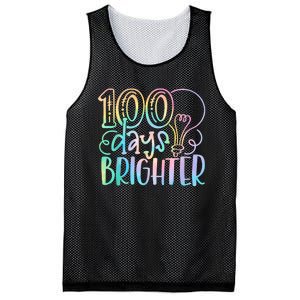 100 Days Brighter Student Happy 100th Day Of School Tie Dye Mesh Reversible Basketball Jersey Tank