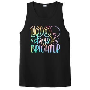 100 Days Brighter Student Happy 100th Day Of School Tie Dye PosiCharge Competitor Tank